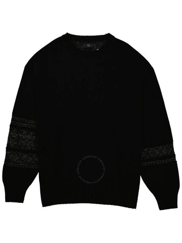 Y'S Black Crewneck Embroidered Jumper, Size Small - YOHJI YAMAMOTO - BALAAN 1