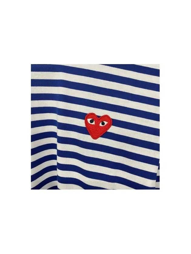 P1T164 2 Blue Striped TShirt - COMME DES GARCONS - BALAAN 3