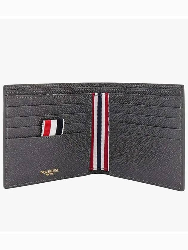 4-Bar Stripe Half Card Holder Dark Grey - THOM BROWNE - BALAAN.