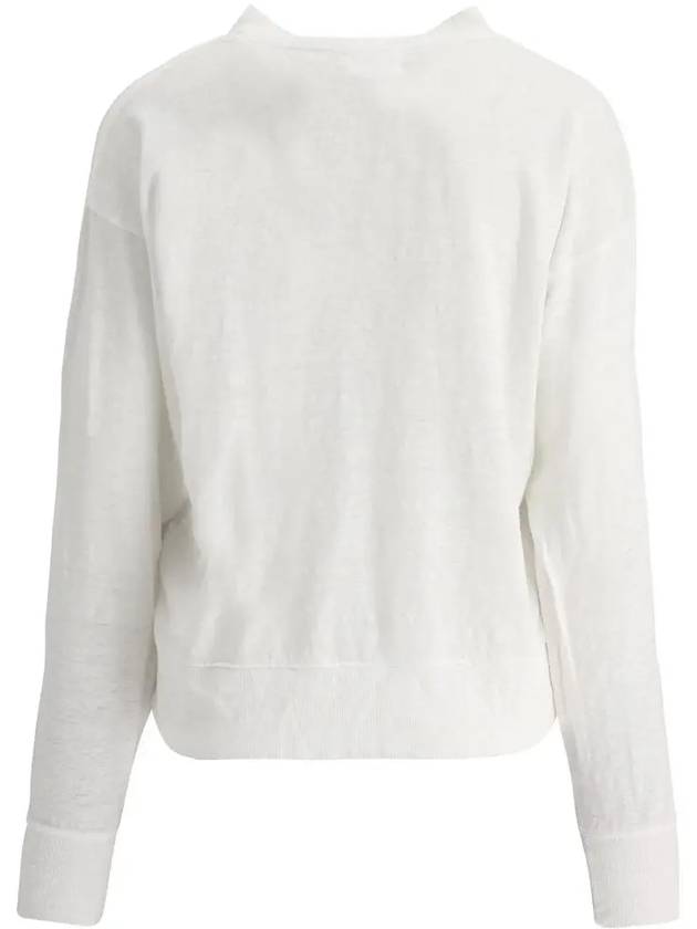 Klowia Logo Print Linen Sweatshirt White - ISABEL MARANT - BALAAN 4