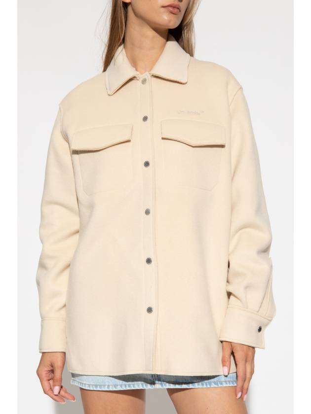 cream wool shirt jacket - OFF WHITE - BALAAN 3