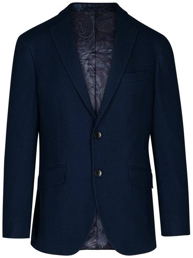 Etro 'Roma Jersey' Blue Jacquard Blazer - ETRO - BALAAN 1