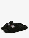 Furry Campaign Logo Slippers Black - BALENCIAGA - BALAAN.