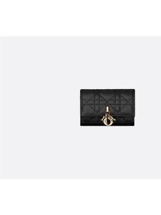 XS Lady Cannage Lambskin Half Wallet Black - DIOR - BALAAN 2