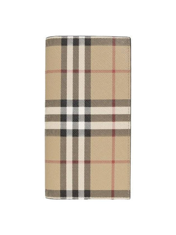 Check Pattern Bifold Long Wallet Beige - BURBERRY - BALAAN 1