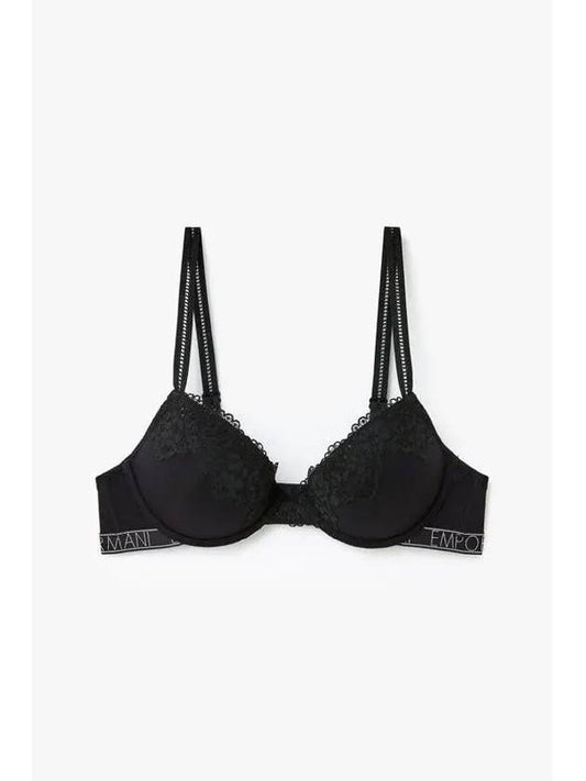 UNDERWEAR Women s Flower Embroidery Natural Push up Bra Black - EMPORIO ARMANI - BALAAN 1