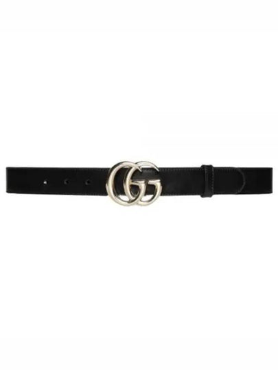 GG Marmont Thin Leather Belt Black - GUCCI - BALAAN 2