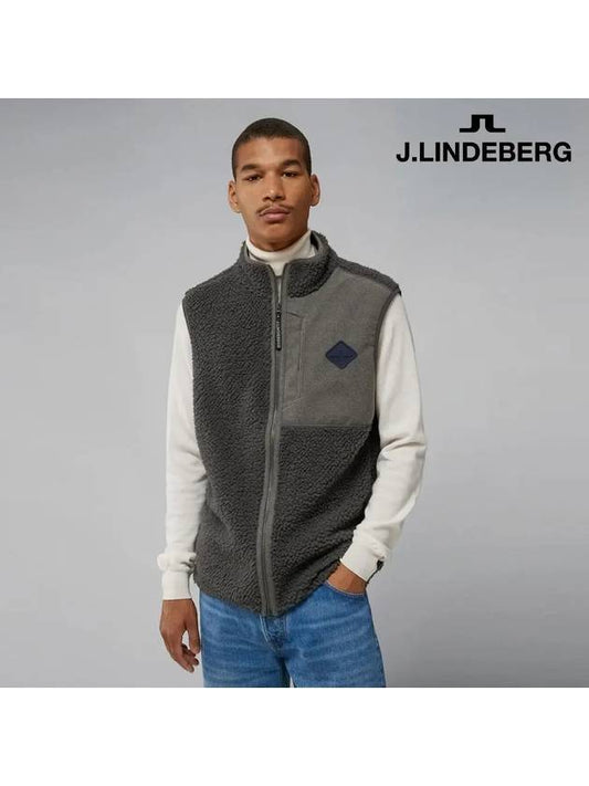 Men's Zeke Pile Vest Volcanic Ash - J.LINDEBERG - BALAAN 2