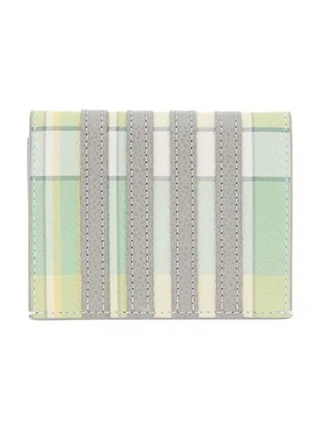 4 Bar Applique Stripe Double Card Holder Pastel Green - THOM BROWNE - BALAAN 3