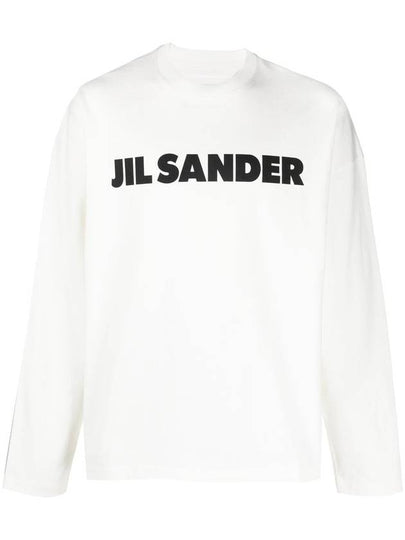 Logo Print Cotton Long Sleeve T-Shirt White - JIL SANDER - BALAAN 2