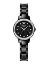 Women’s Cleo Ceramica Metal Watch Black - EMPORIO ARMANI - BALAAN 1