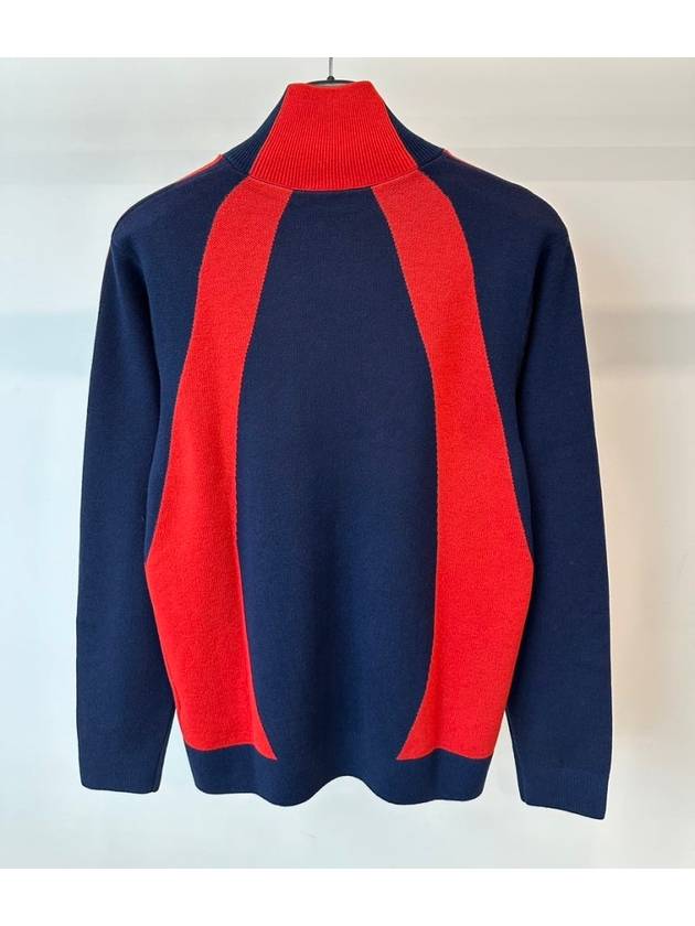 Logo Quarter Zip Jumper Knit Top Navy Red - ADIDAS - BALAAN 6