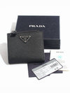 Triangle Logo Saffiano Half Wallet Black - PRADA - BALAAN 8