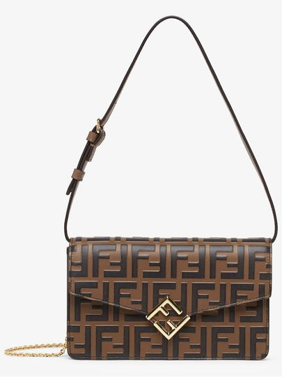 FF Diamond Flap Shoulder Back Brown - FENDI - BALAAN 2