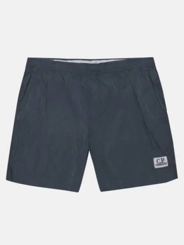 Men's Chrome Logo Patch Swim Shorts Dark Shadow - CP COMPANY - BALAAN.