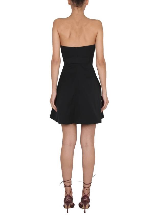 Bustier Nylon Zipper Short Dress Black - BOTTEGA VENETA - BALAAN 4