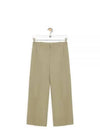 Pleated Trousers Straight Pants Green - LOEWE - BALAAN 2