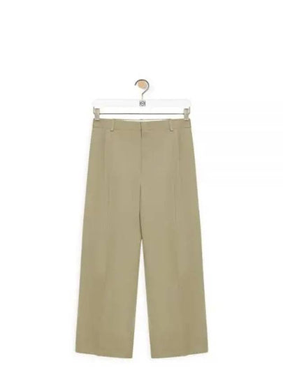 Pleated Trousers Straight Pants Green - LOEWE - BALAAN 2