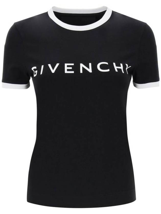 Archetype Slim Fit Cotton Short Sleeve T-Shirt Black - GIVENCHY - BALAAN 2