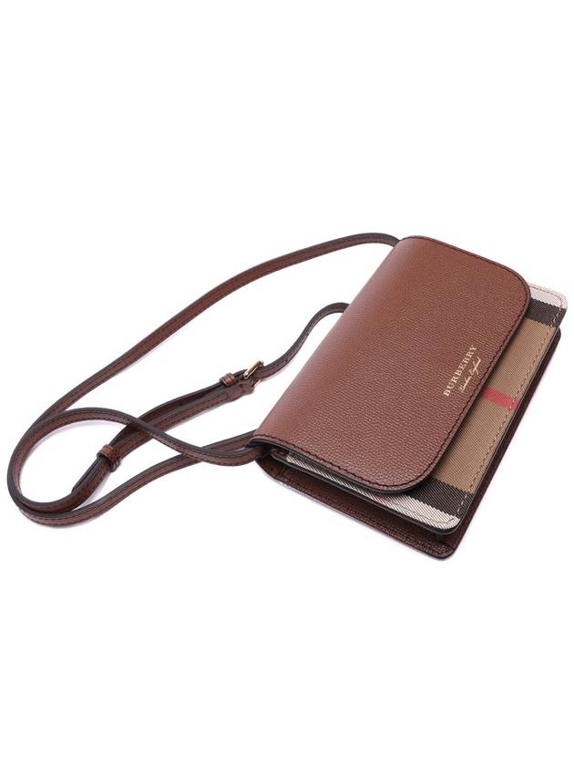 Hampshire House Check Crossbody Bag Tan Brown - BURBERRY - BALAAN 6