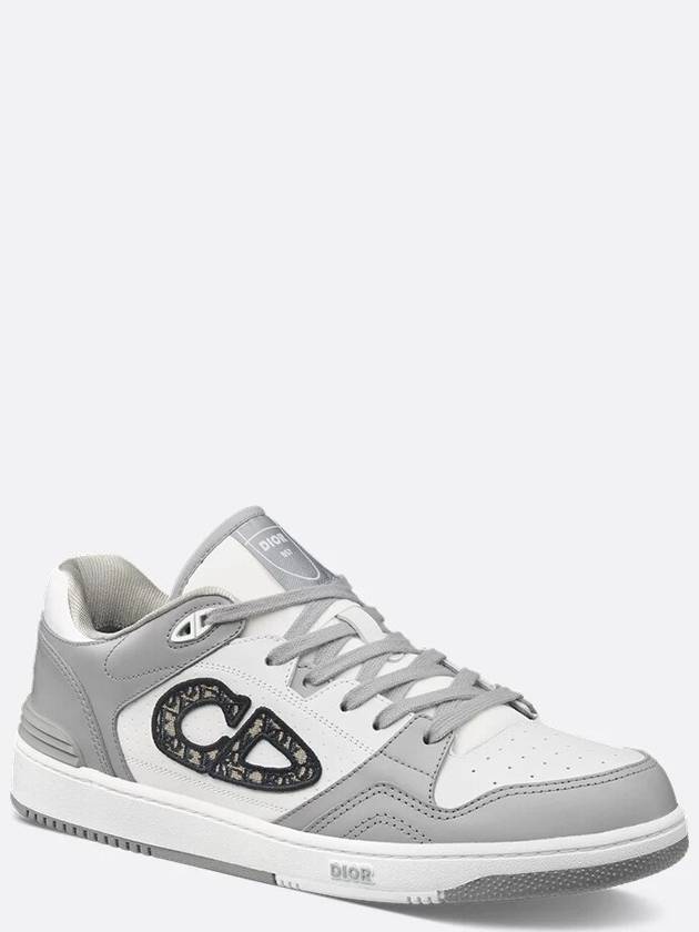 Oblique Detail Leather Low Top Sneakers White Grey - DIOR - BALAAN 2