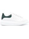 Women's Oversized Suede Tab Low Top Sneakers Dark Green White - ALEXANDER MCQUEEN - BALAAN 2