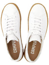 Men's Peu Terreno Leather Low Top Sneakers White - CAMPER - BALAAN 3