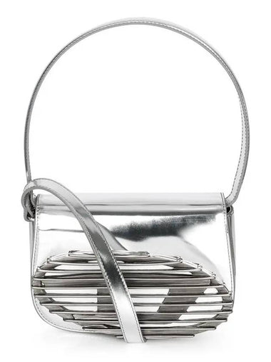 Women 1DR Metallic Leather Shoulder Bag Silver - DIESEL - BALAAN 1