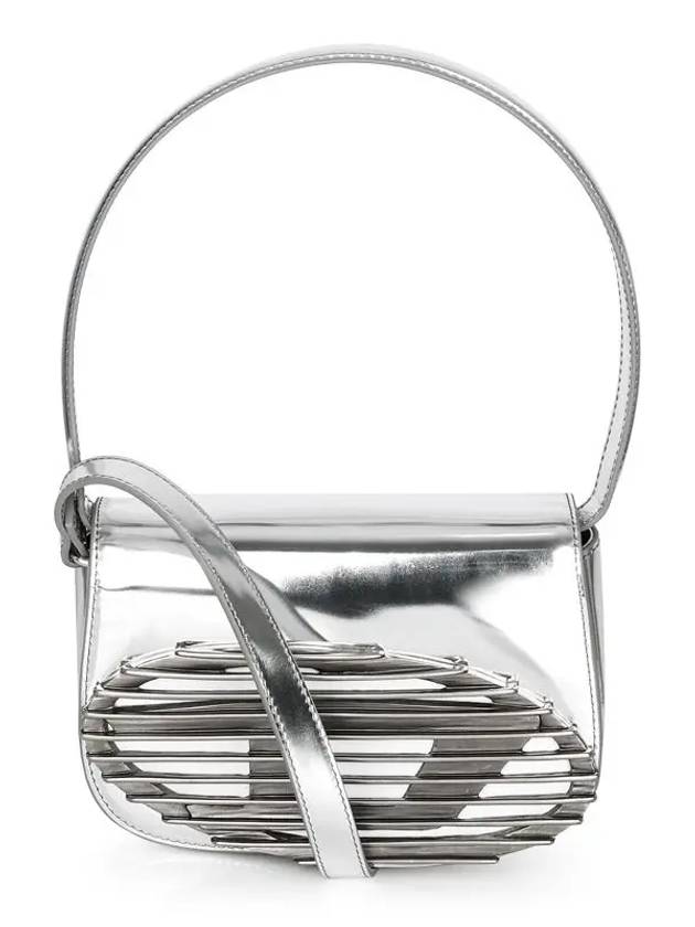 Women 1DR Metallic Leather Shoulder Bag Silver - DIESEL - BALAAN 2