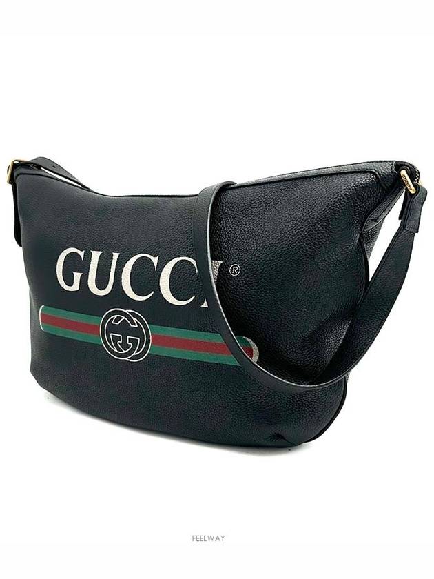 Leather logo printing half moon hobo shoulder bag 523588 - GUCCI - BALAAN 2