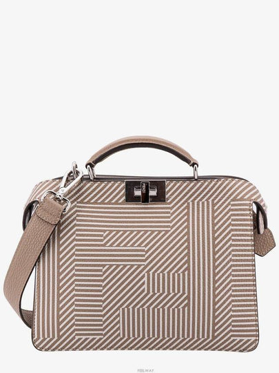 Peekaboo ISeeU Mini Leather Tote Bag Beige - FENDI - BALAAN 2