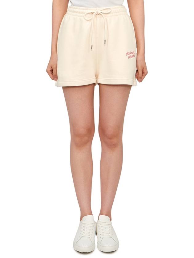 Handwriting Regular Jogger Shorts Beige - MAISON KITSUNE - BALAAN 2