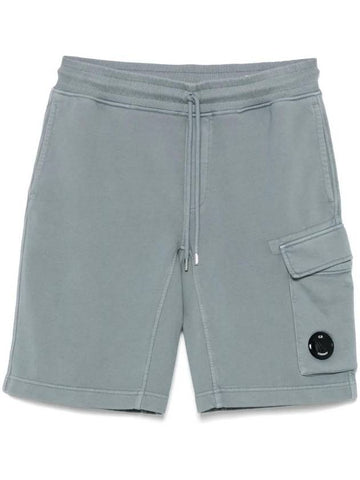 Bermuda Knit Cargo Shorts Blue - CP COMPANY - BALAAN 1