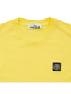 Logo Patch Cotton Short Sleeve T-Shirt Yellow - STONE ISLAND - BALAAN 4