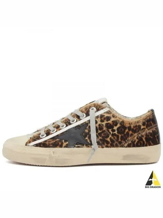 V-Star Leopard Pony Skin Low Top Sneakers Brown - GOLDEN GOOSE - BALAAN 2