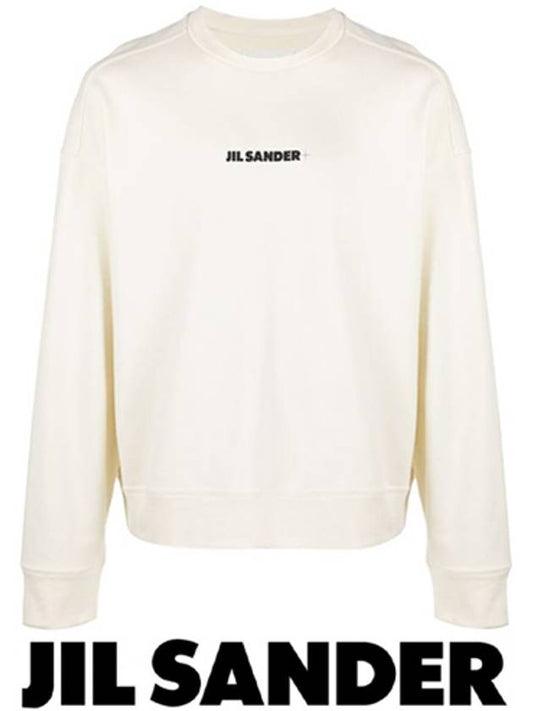 Logo Print Oversized Sweatshirt White - JIL SANDER - BALAAN.