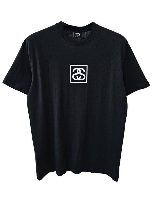 Square Logo Short Sleeve T-Shirt Black - STUSSY - BALAAN 1