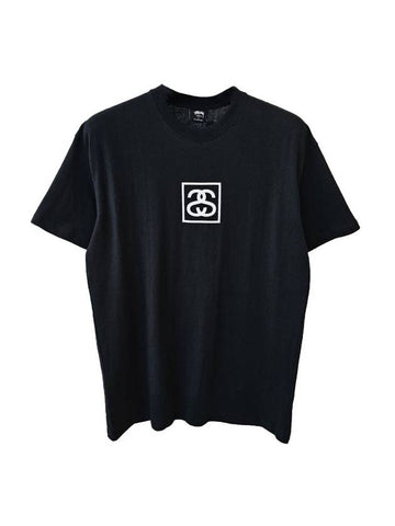 Square Logo Short Sleeve T-Shirt Black - STUSSY - BALAAN 1