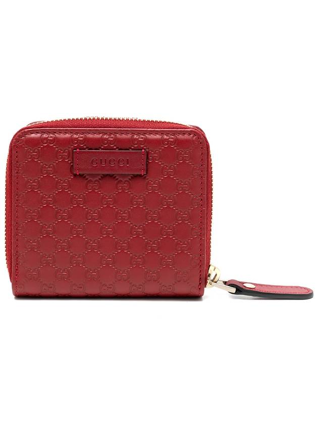 GG Micro Ssima Zipper Half Wallet Red - GUCCI - BALAAN 2