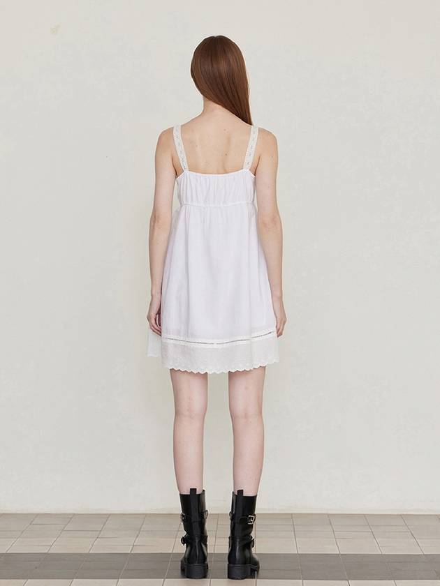 Lace slip mini dress white - LESEIZIEME - BALAAN 8