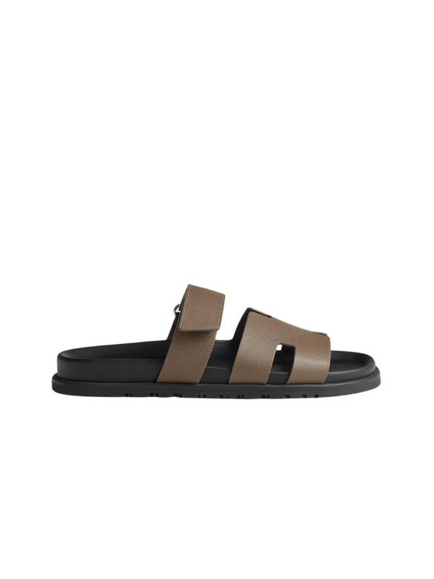 Chypre Epsom Calfskin Sandals Etoupe - HERMES - BALAAN 1