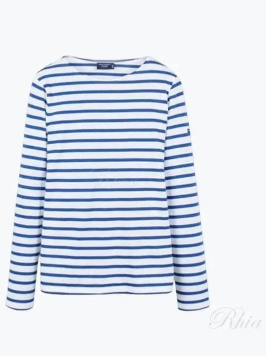 Minquiers Modern Stripe Long Sleeve T-Shirt White Blue - SAINT JAMES - BALAAN 2