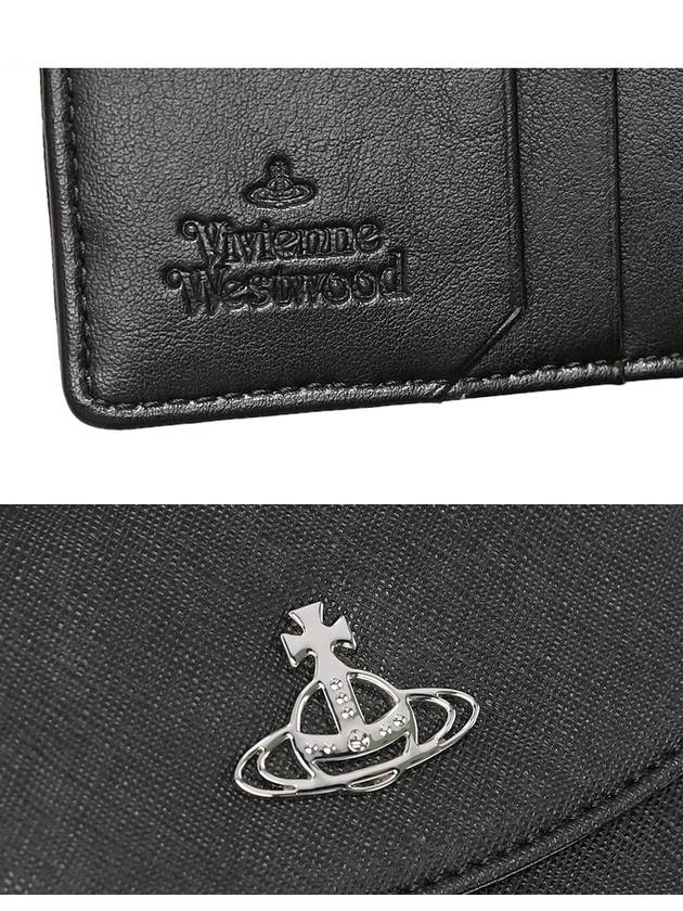 Logo Vegan Leather Half Wallet Black - VIVIENNE WESTWOOD - BALAAN 6