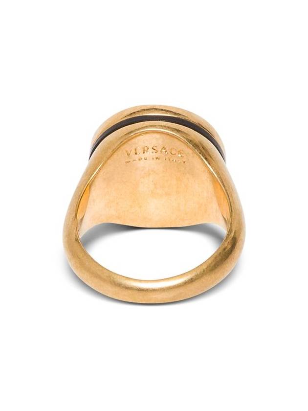 Men's Enamel Medusa Ring Gold - VERSACE - BALAAN 4