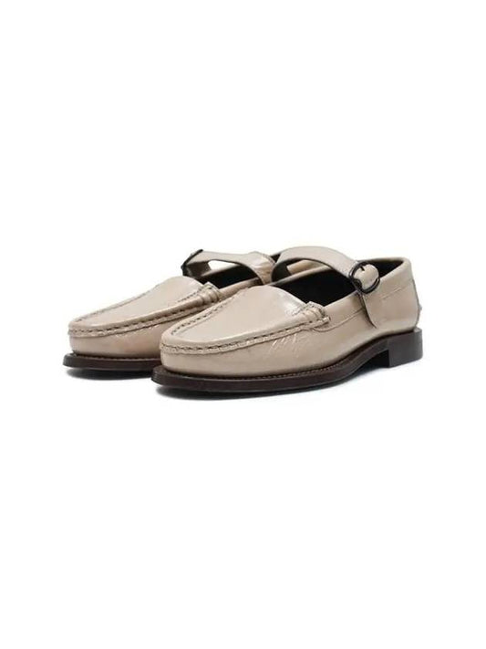 BLANQUER Crinkle Glossy Loafer Cream WFR23BLSH002 - HEREU - BALAAN 2