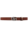 Men's Marmont Reversible Thin Leather Belt Brown - GUCCI - BALAAN 1