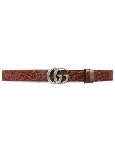 Men's Marmont Reversible Thin Leather Belt Brown - GUCCI - BALAAN 1