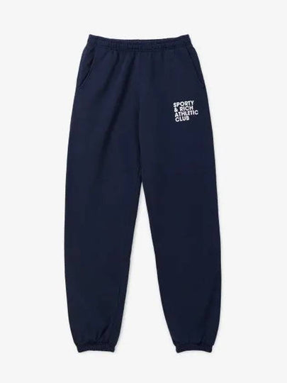 Side Logo Graphic Print Jogger Pants Navy - SPORTY & RICH - BALAAN 2