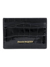 Skull Crocodile Leather Card Wallet Black - ALEXANDER MCQUEEN - BALAAN 3