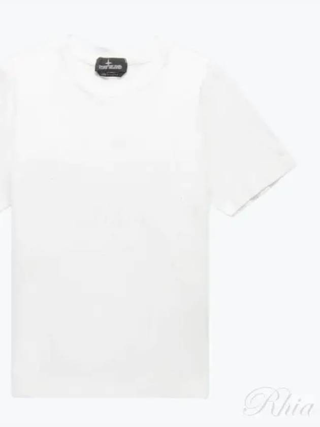 Shadow Back Graphic Print Short Sleeve T-Shirt  Natural White - STONE ISLAND - BALAAN 2